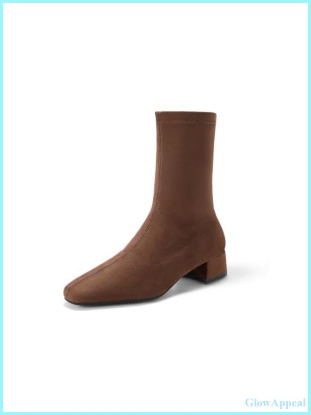 Womens Faux Suede Square Toe Ankle Boots Block Heel Zipper